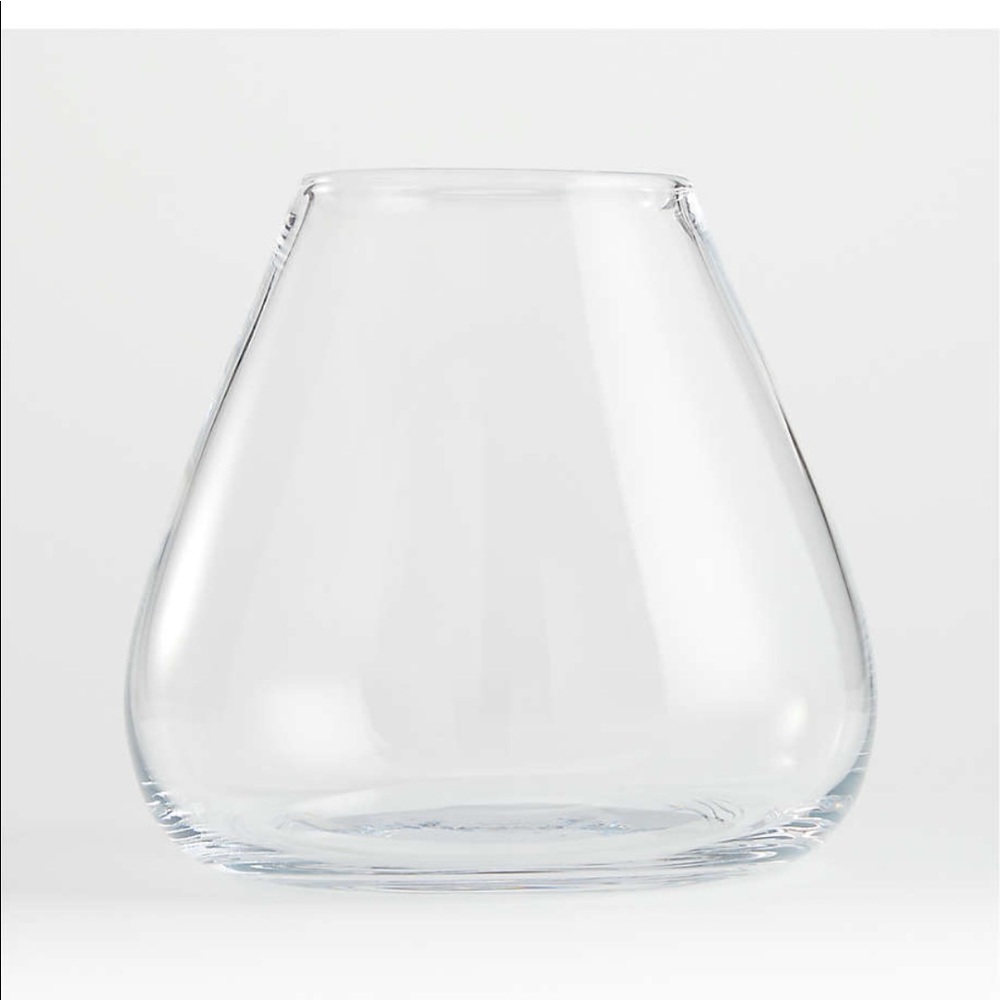 Crate and Barrel Laurel Clear Round Glass Vase 8"